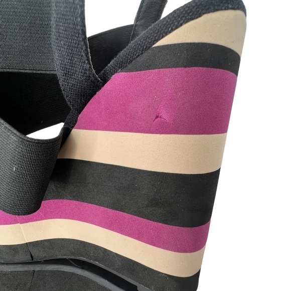 Madden Girl Black Purple Cappe Slingback Platform Wedge Sandals Size 7 Women’s - Picture 10 of 10